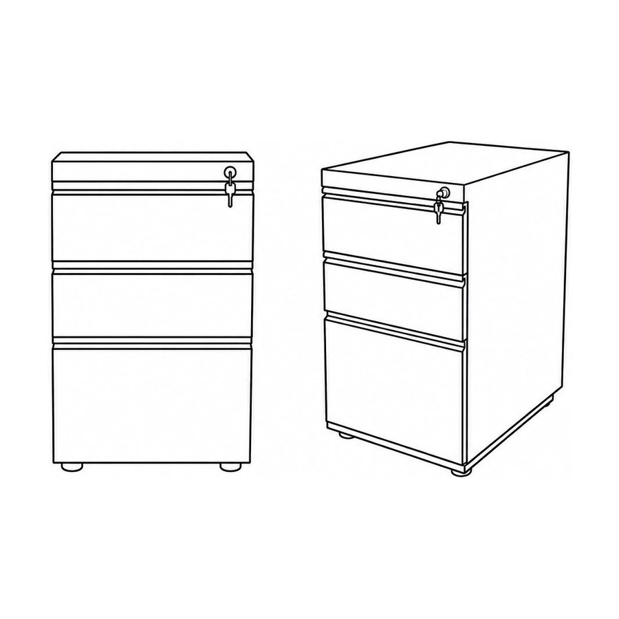 Monach Drawer, gaveta metálica de 3 cajones